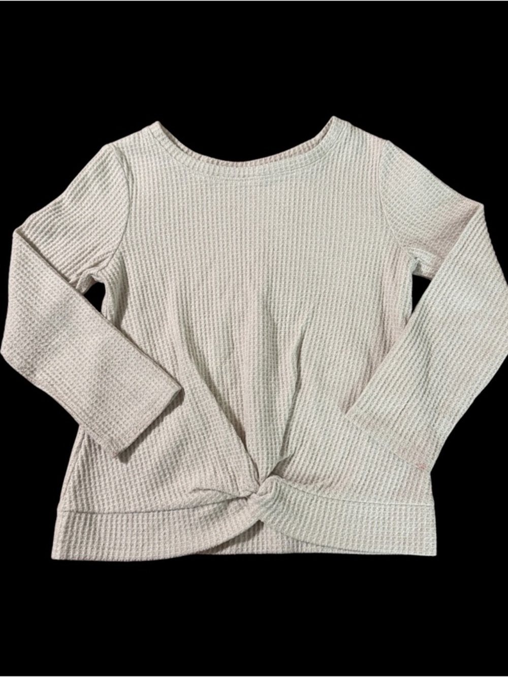 Cat & Jack Cream Waffle Knit Long Sleeve Top